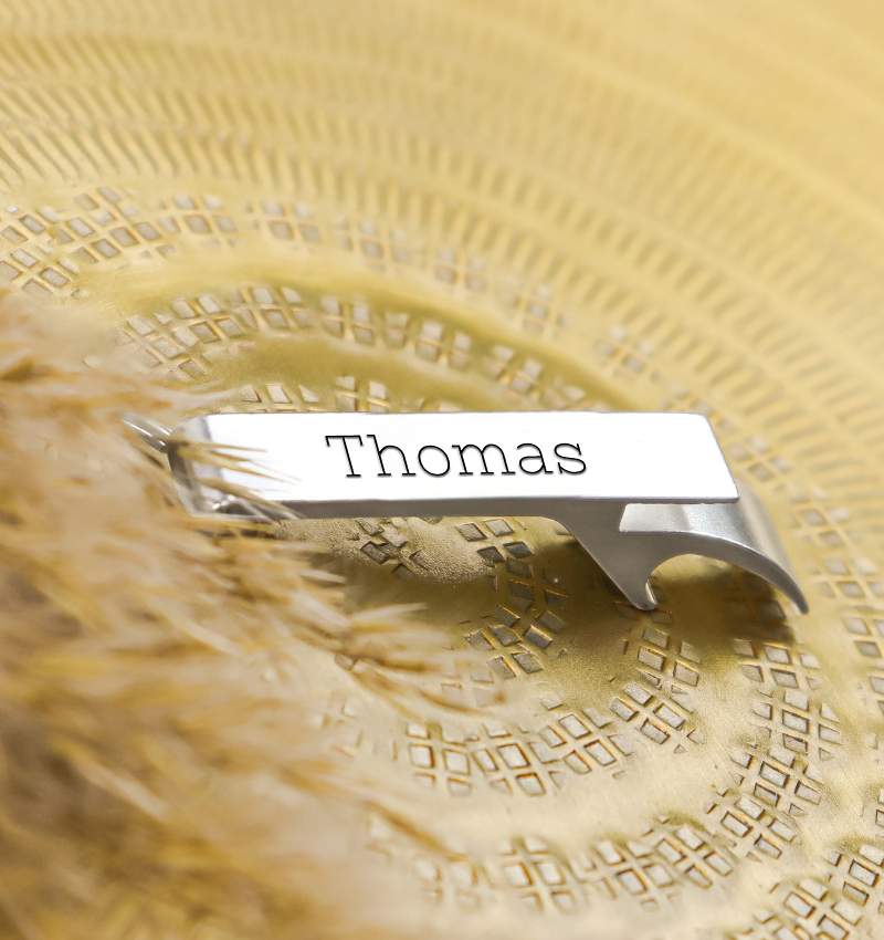 Naam Sleutelhanger Man Bieropener | Zilver