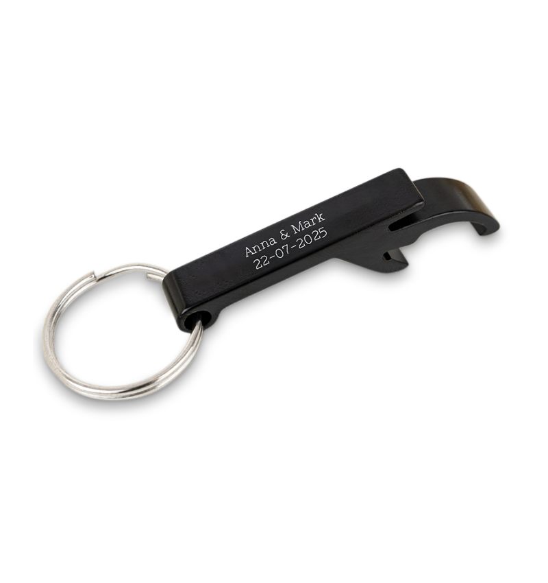 Naam Sleutelhanger Man Bieropener | Zwart