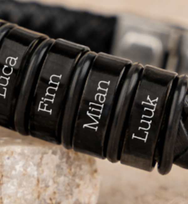 Graveerbedel 'Rock' | Zwart