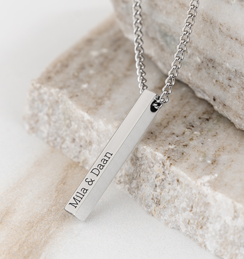 Mannen Ketting 'Statement Bar' | Zilver