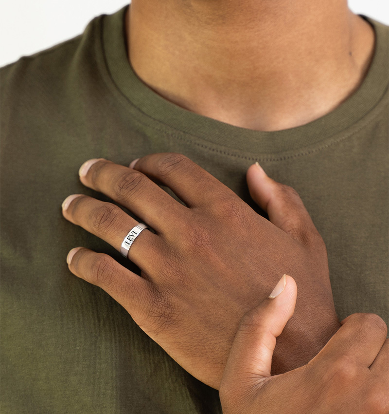 Zilveren Ring Heren met Gravure | 5 mm