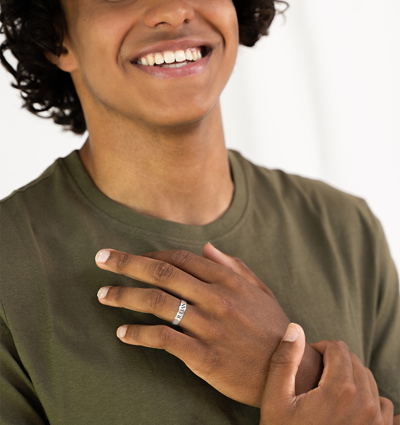 Zilveren Ring Heren met Gravure | 5 mm