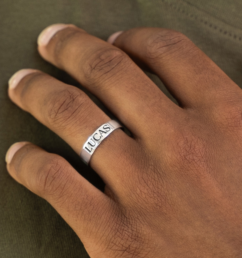 Zilveren Ring Heren met Gravure | 5 mm