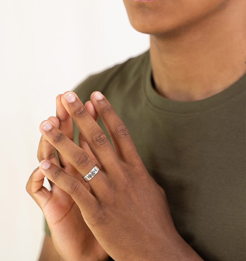 Vergulde Ring Heren met Gravure | 5 mm