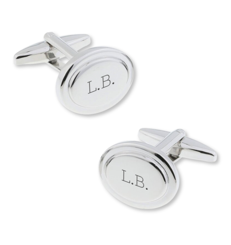 Gepersonaliseerde Manchetknopen 'Ovaal' I Zilver