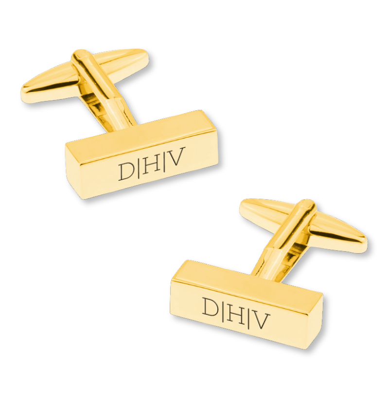 Gepersonaliseerde Manchetknopen 'Bar' I Goud