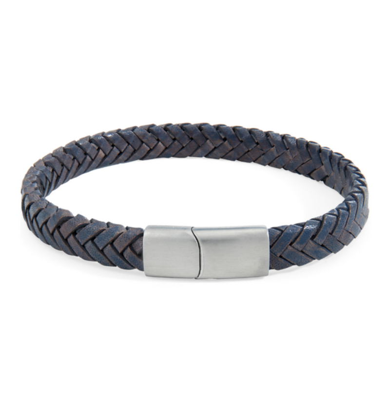 Leren Armband Heren zonder Gravure | Blauw