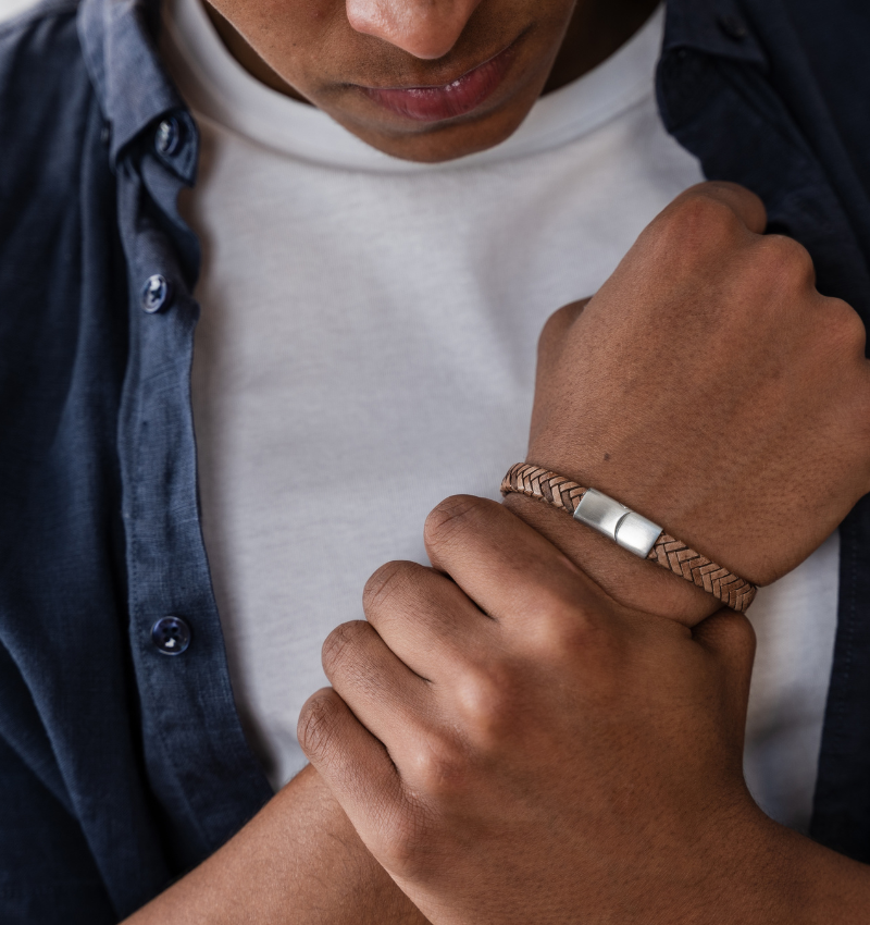 Leren Armband Heren zonder Gravure | Bruin