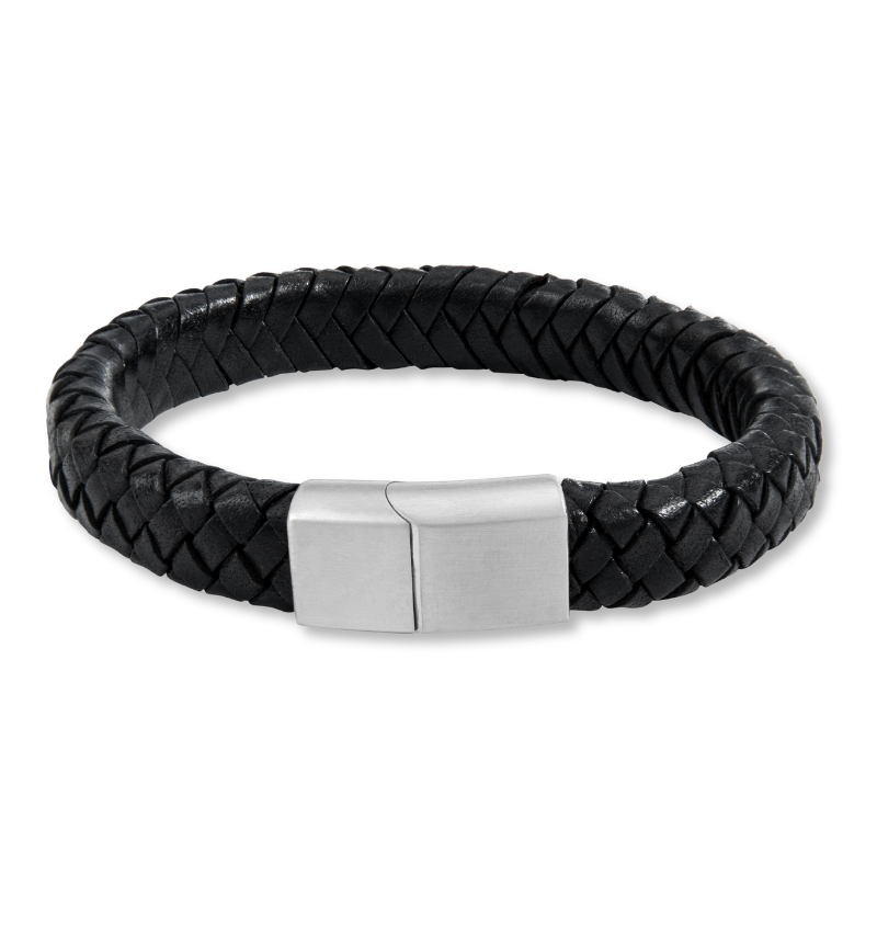 Heren Armband Leer Edge | Zwart
