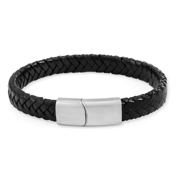 Jongens Leren Armband zonder Gravure | Zwart