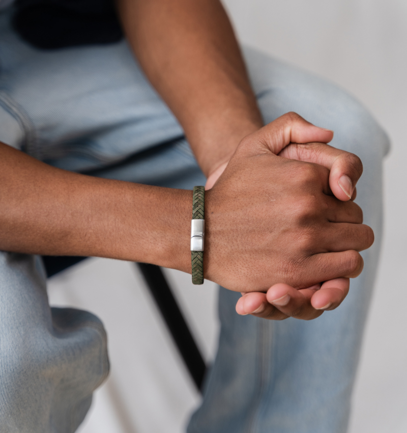 Jongens Leren Armband zonder Gravure | Groen