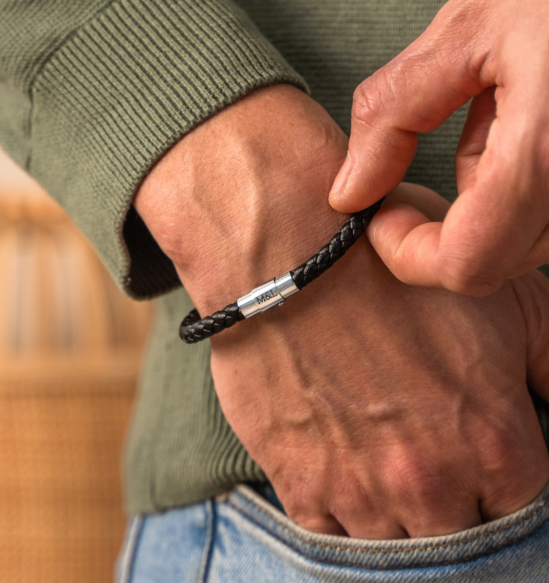 Jongens Armband Leer met Initialen