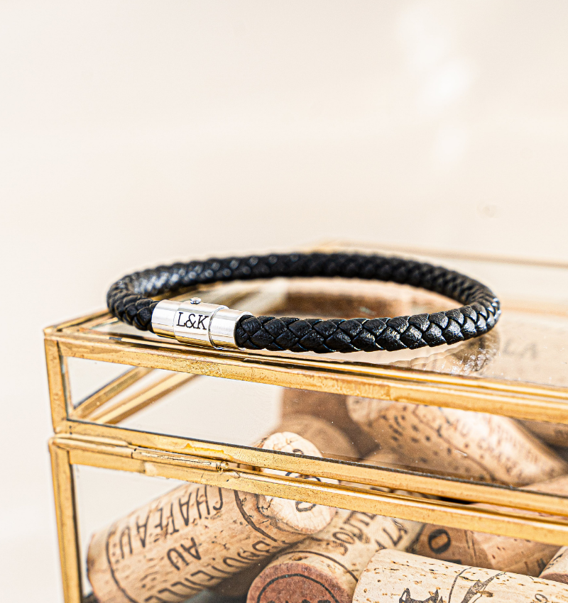 Jongens Armband Leer met Initialen