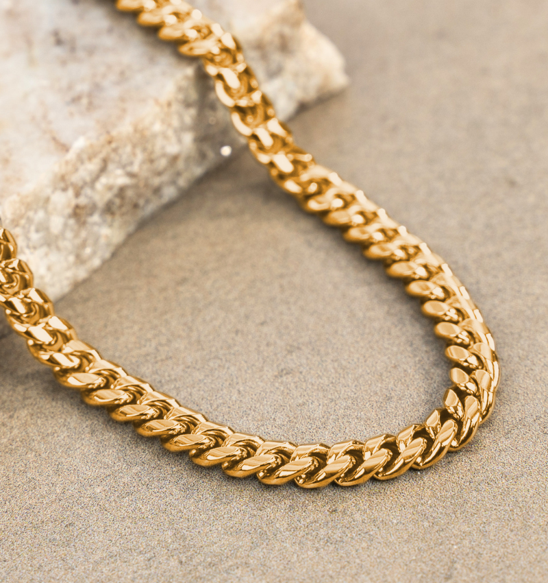 Heren Schakelarmband Cuban Link Goud I 6 mm