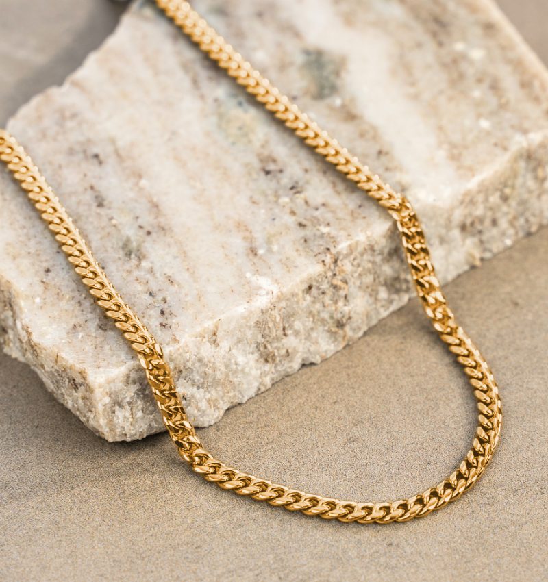 Schakelketting Cuban Link Goud I 4 mm