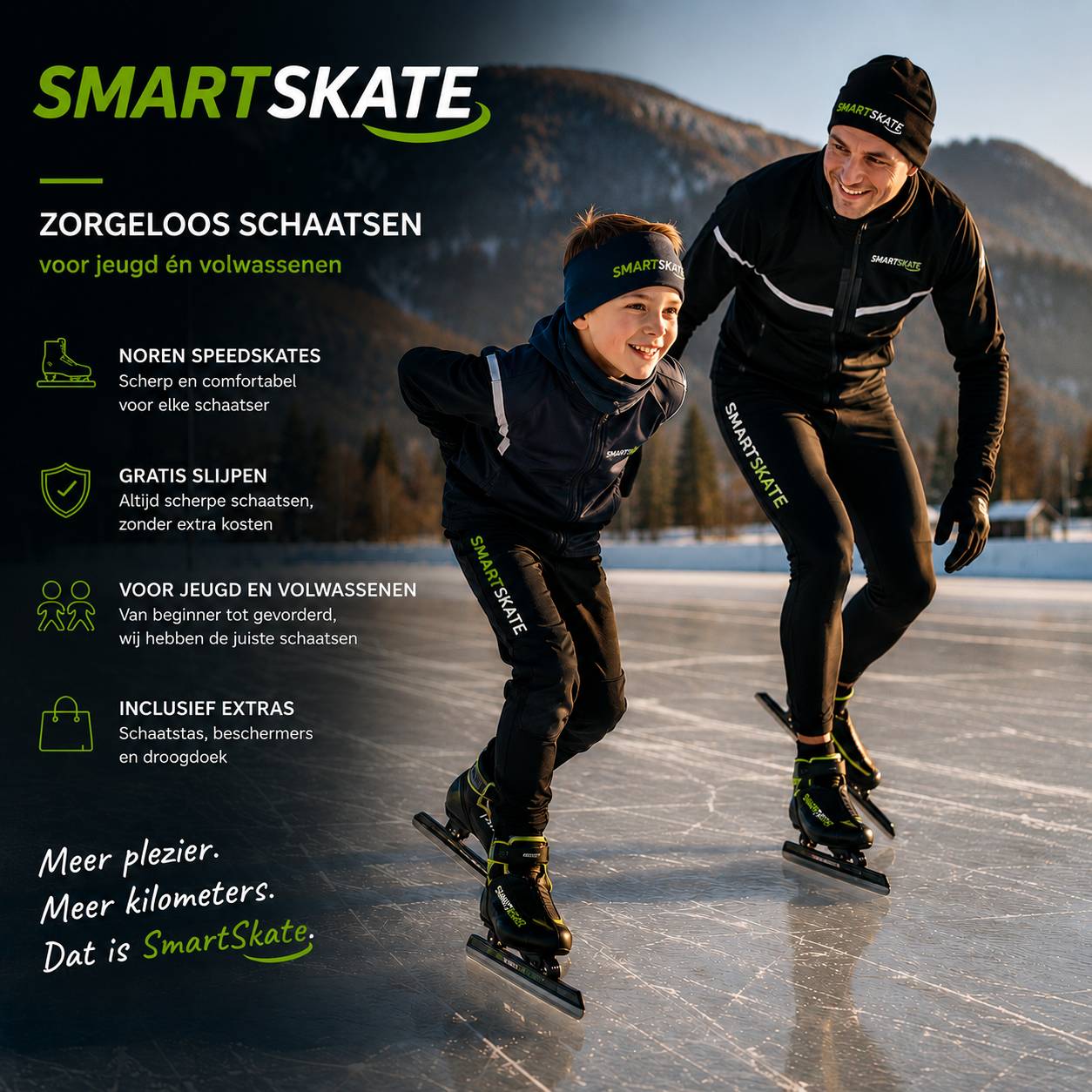 Klapschaatsen, vaste schaatsen  en Combinoren