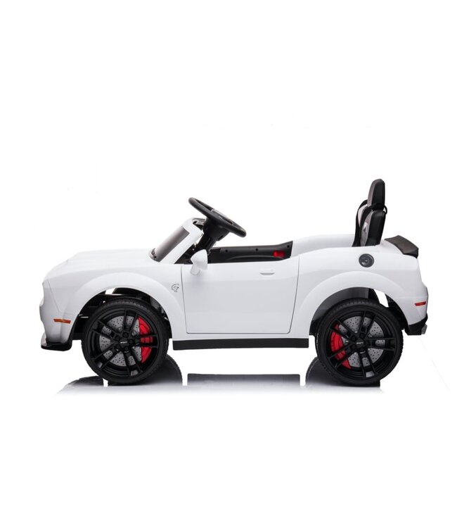 Dodge Challenger SRT, 12-Volt-Elektro-Kinderauto, Ledersitz, Gummireifen, Batterieauto für Kinder!