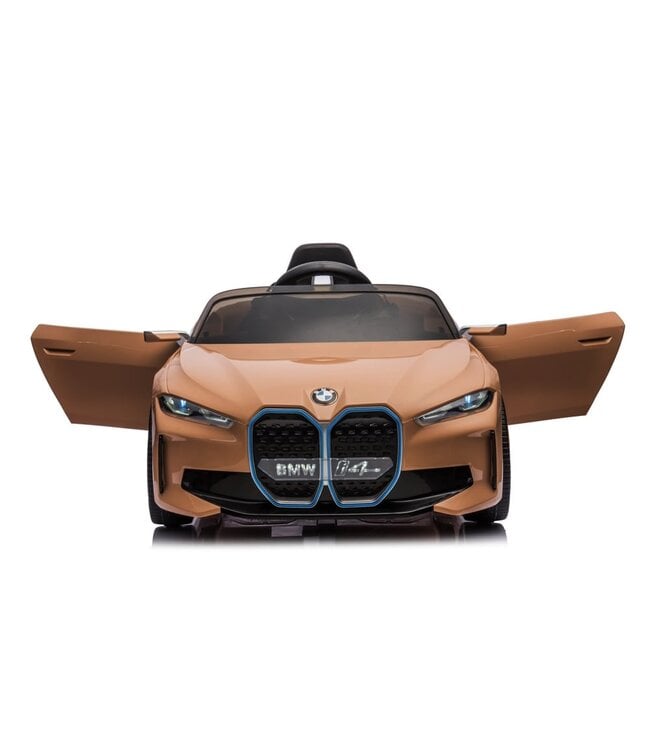 BMW i4, electric children's car, 12v, leather seat, music module and more!