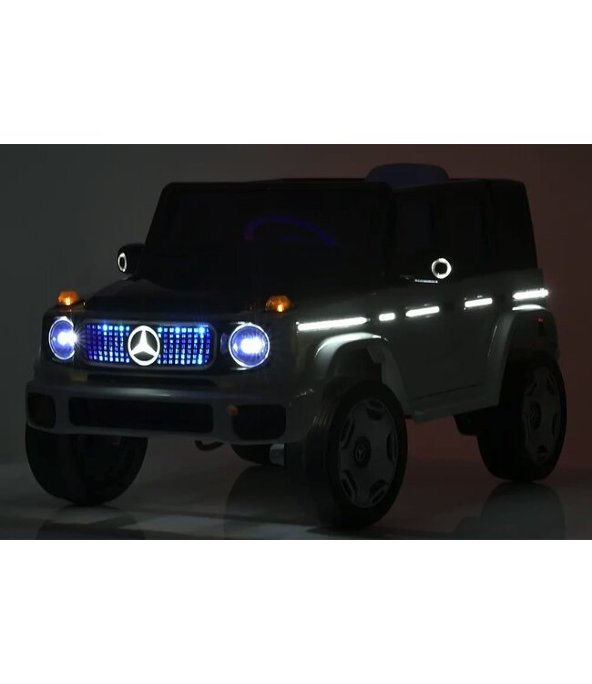 Mercedes Benz EQG, voiture électrique pour enfants 12 volts avec pneus en caoutchouc, siège en cuir et plus encore !