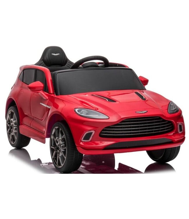 Aston Martin 12v elektrische kinderauto met rubberen banden, leder zitje en meer!