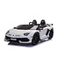 Lamborghini Aventador, 2-persoons 24 volt elektrische kinderauto met rubberen banden, leder zitje!