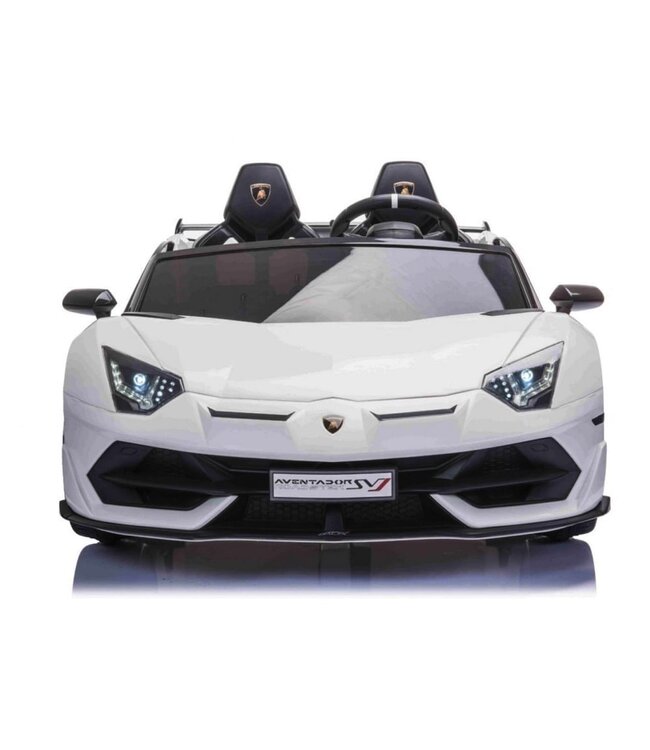 Lamborghini Aventador, 2-persoons 24 volt elektrische kinderauto met rubberen banden, leder zitje!