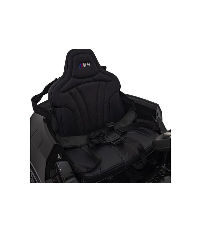 BMW M4, 12 volt elektrische kinderauto, Leder zitje, Rubberen banden, Kinder Accu Auto!