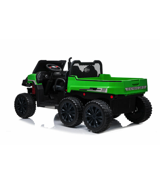 Farm Gator, 24v Elektrische Kinderauto, 2-zitter, 4WD, Rubberen banden, Leren Zitting