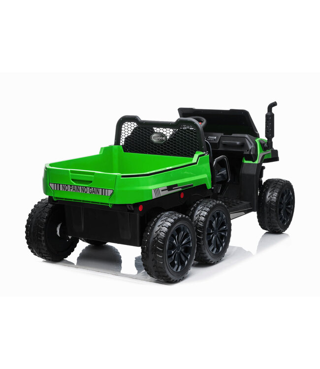Farm Gator, 24v Elektrische Kinderauto, 2-zitter, 4WD, Rubberen banden, Leren Zitting
