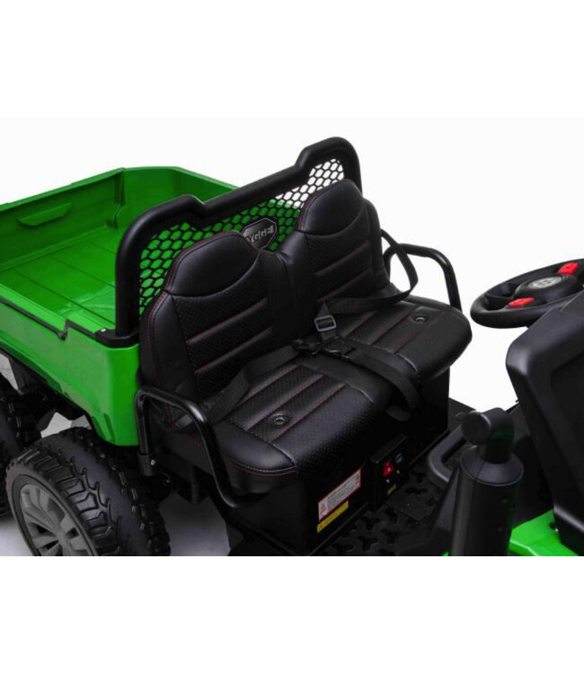 Farm Gator, 24v Elektrische Kinderauto, 2-zitter, 4WD, Rubberen banden, Leren Zitting