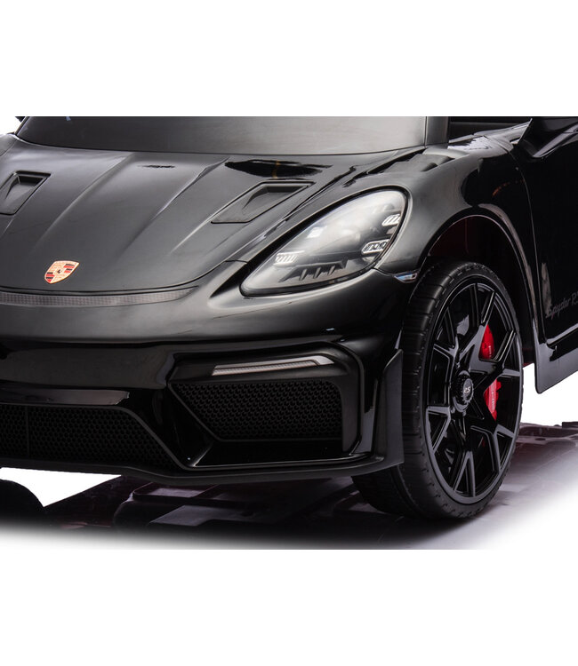 Porsche Spyder RS, 12-Volt-Kinderbatterieauto, Gummireifen, Ledersitz und mehr!