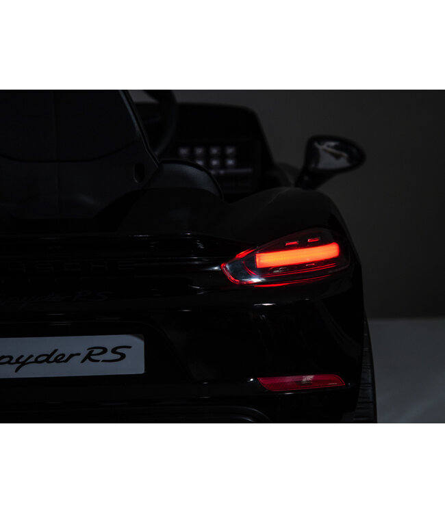 Porsche Spyder RS, 12 volt Lithium accu, rubberen banden, leder zitje en meer!