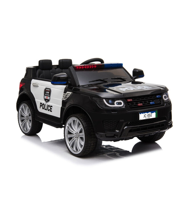 Polizeiauto, 12V Elektro-Kinderauto mit Gummireifen, Ledersitz und mehr
