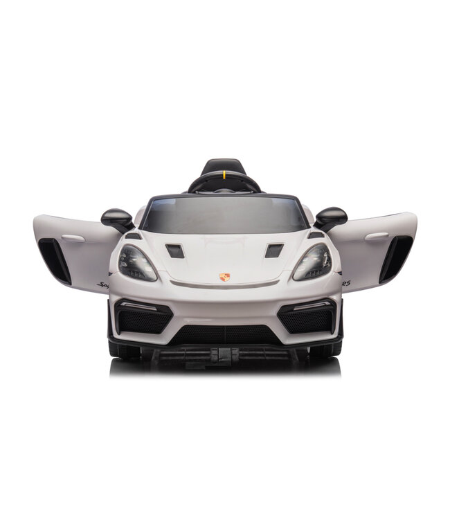 Porsche Spyder RS, 12-Volt-Kinderbatterieauto, Gummireifen, Ledersitz und mehr!