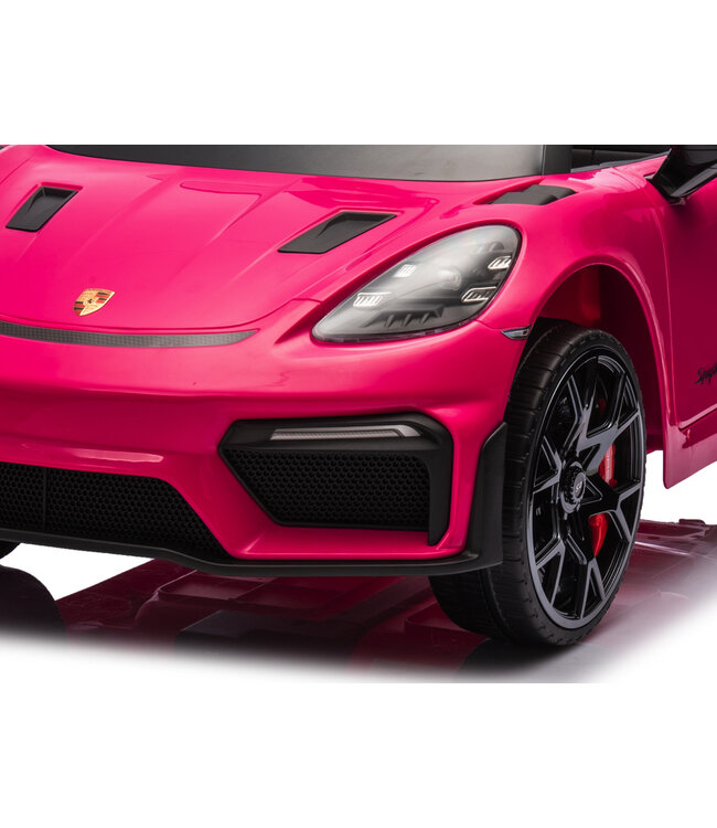 Porsche Spyder RS, 12 volt Kinder Accu Auto, rubberen banden, leder zitje en meer!