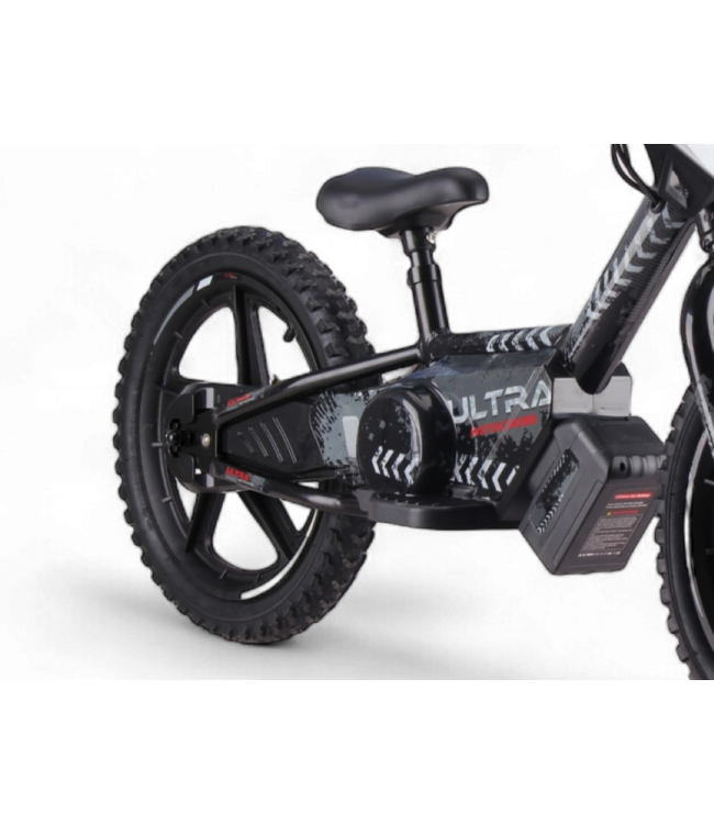 Vélo d'équilibre électrique 24 volts avec roues de 16 pouces, moteur électrique - noir