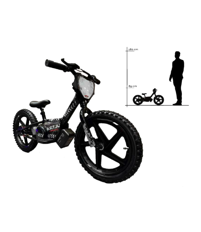 24 volt elektrische balance bike met 16 inch wielen, elektrische motor - zwart