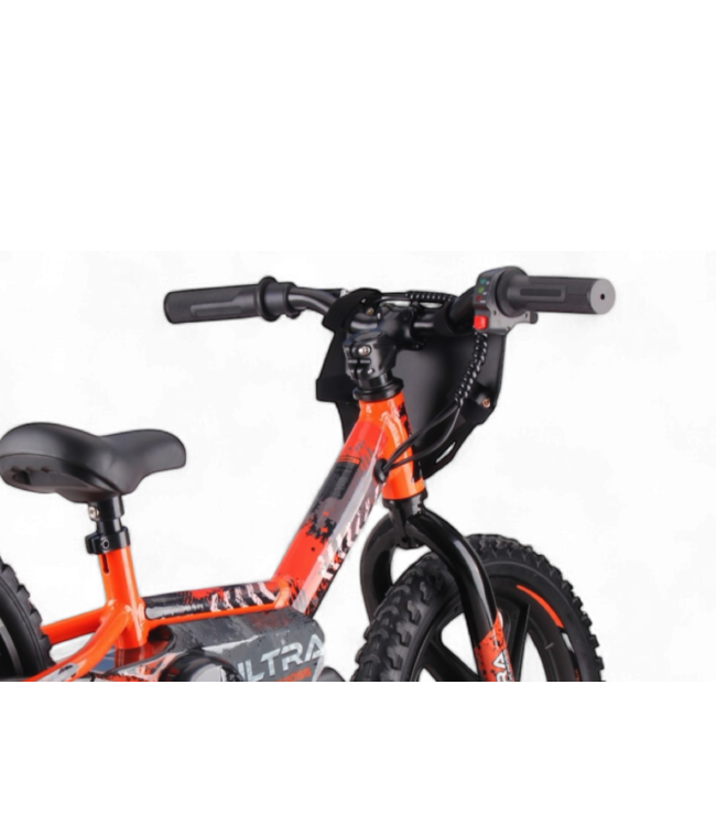 Vélo d'équilibre électrique 24 volts avec roues de 16 pouces, moteur électrique - orange