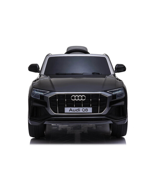 Audi Q8 Quattro S-line, 12 volt elektrische kinderauto met EVA banden, kunstleder zitje en meer!