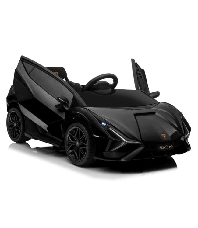 Lamborghini Sian, 12v elektrische kinderauto met EVA banden en kunstleder zitje!