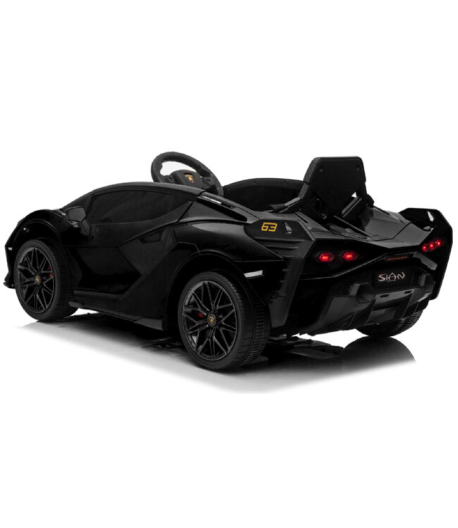 Lamborghini Sian, 12v elektrische kinderauto met EVA banden en kunstleder zitje!