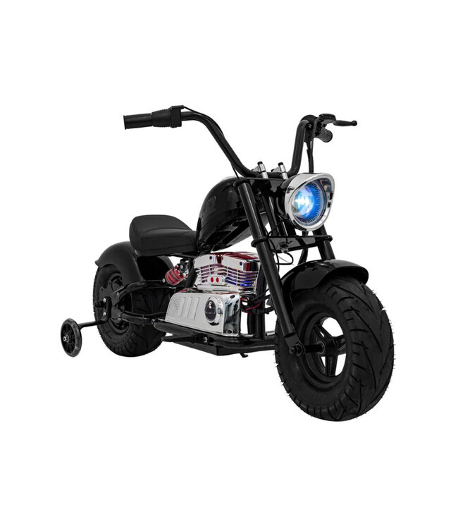 Chopper Warrior, 24 volt electric children's motorcycle with pneumatic tires and imitation leather seat!