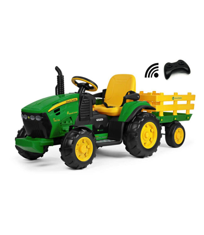 John Deere tractor + trailer, 12 volt with Remote control