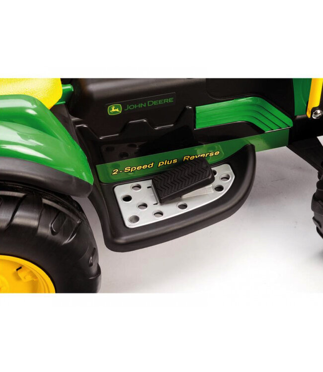 John Deere Ground Loader, 12 volt elektrische kindertractor met shovel