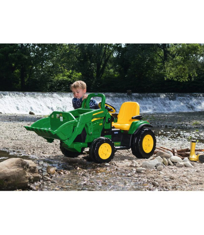 John Deere 12 Volt Elektro-Kindertraktor, mit Schaufel