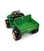 John Deere 12-Volt elektrischer Kindertraktor mit funktionierendem Baggerarm und Kippmulde.