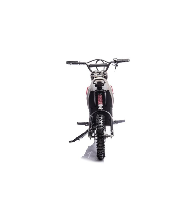 Crossmotor, 36 volt elektrische motor met luchtbanden en kunstleder zitje!