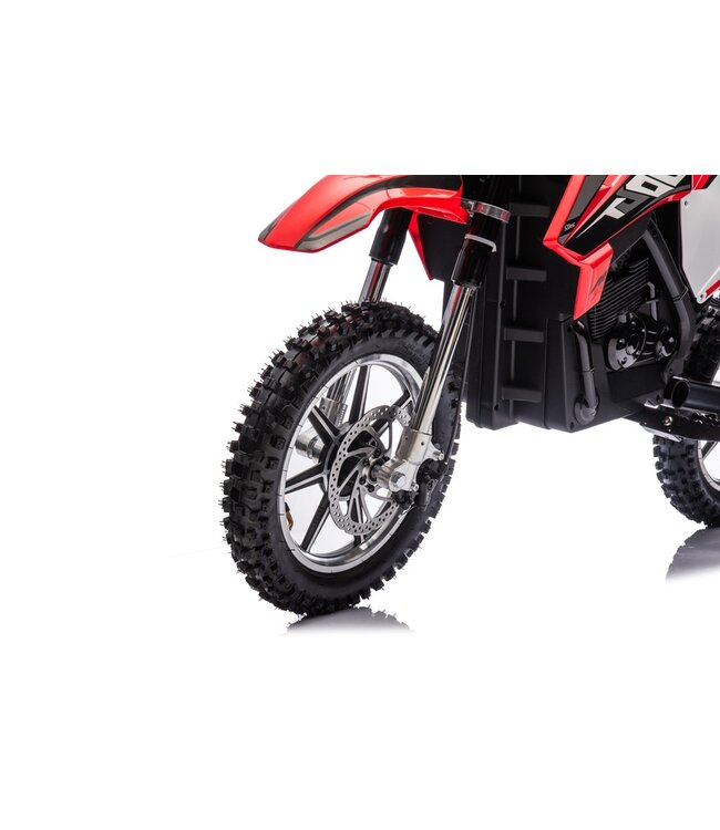 Crossmotor, 36 volt elektrische motor met luchtbanden en kunstleder zitje!