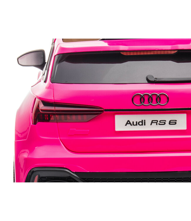 Audi RS6, 12 volt elektrische kinderauto met rubberen banden, leder zitje en meer!