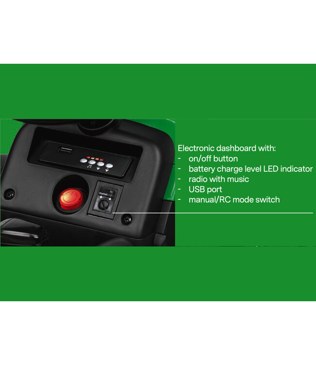 John Deere Farm Power Tractor – Elektrische Kindertractor met Afstandsbediening